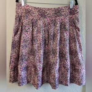 Apostrophe A-Line Skirt Knee Length Satiny Feel Pockets Pink Purple Size 14